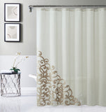 Gold Contemporary Velvet Scroll Shower Curtain - Homeroots