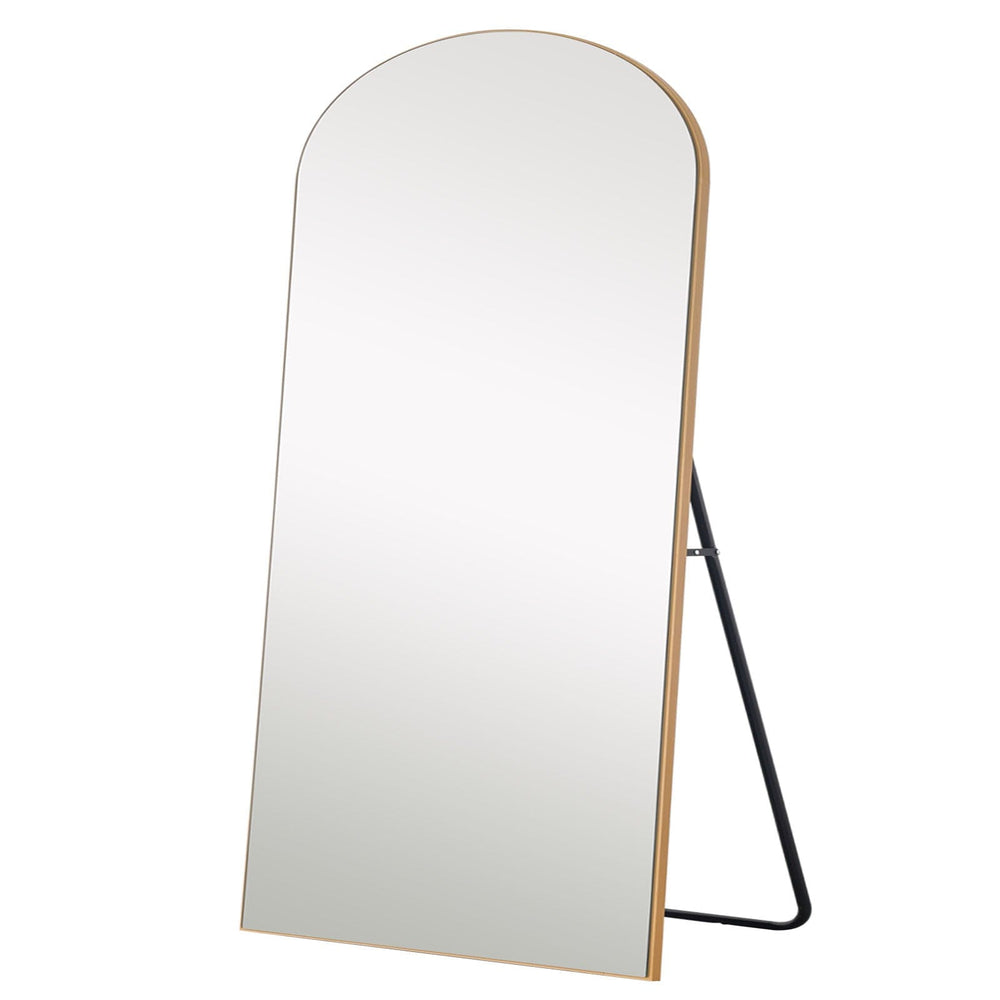 71" Gold Arch Wood Framed Full Length Standing Mirror - Homeroots