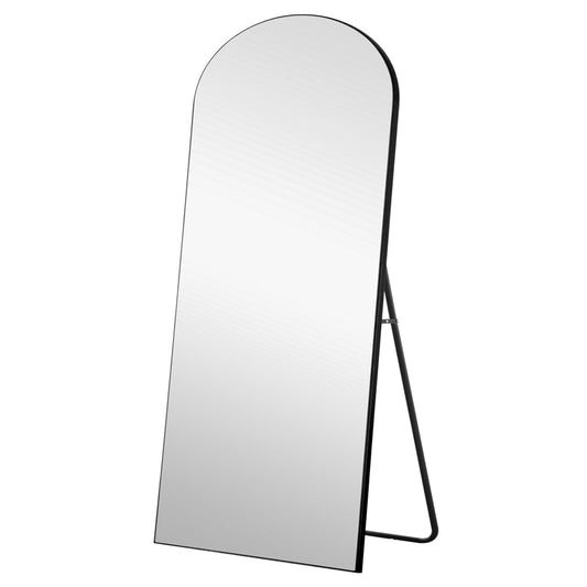 Petite Black Arched Wooden Mirror - Homeroots