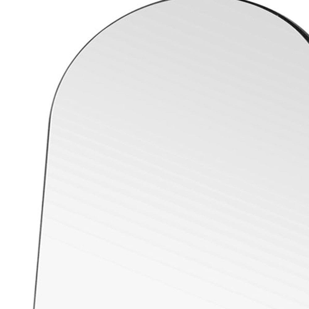 Petite Black Arched Wooden Mirror - Homeroots