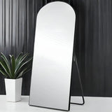 Petite Black Arched Wooden Mirror - Homeroots
