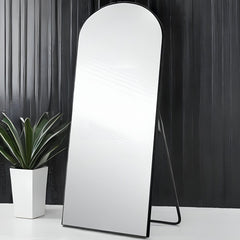 Petite Black Arched Wooden Mirror - Homeroots