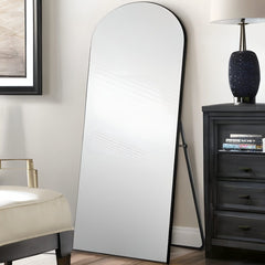 Petite Black Arched Wooden Mirror - Homeroots
