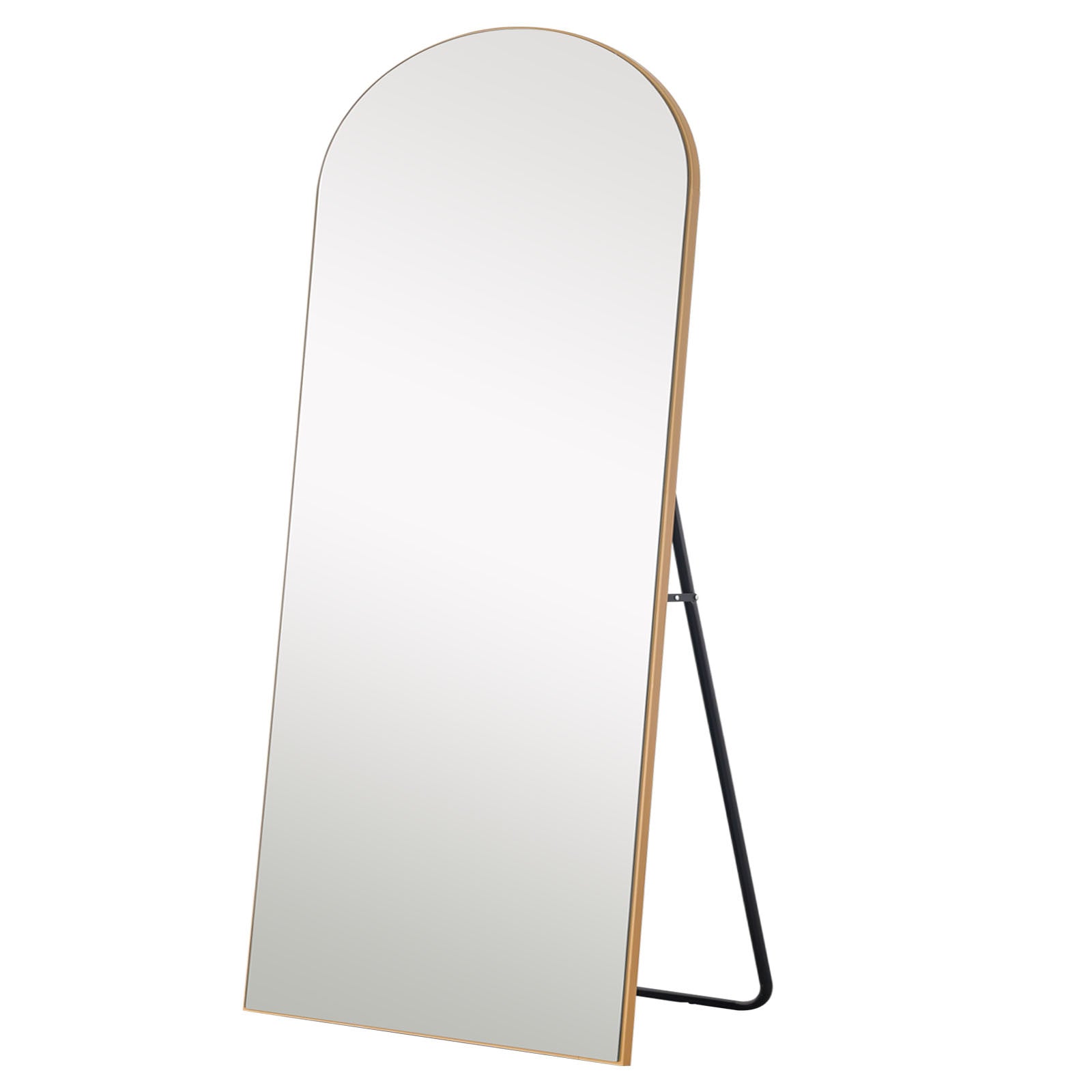 Petite Gold Arched Wooden Mirror - Homeroots