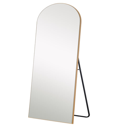 Petite Gold Arched Wooden Mirror - Homeroots