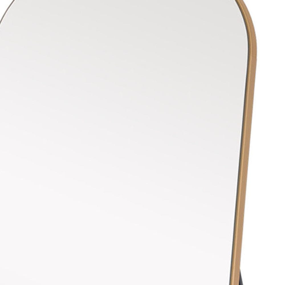 Petite Gold Arched Wooden Mirror - Homeroots