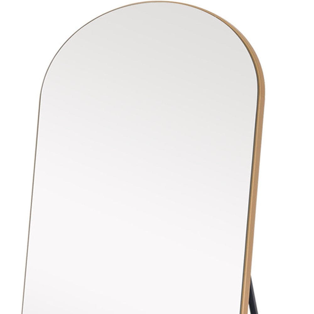 Petite Gold Arched Wooden Mirror - Homeroots