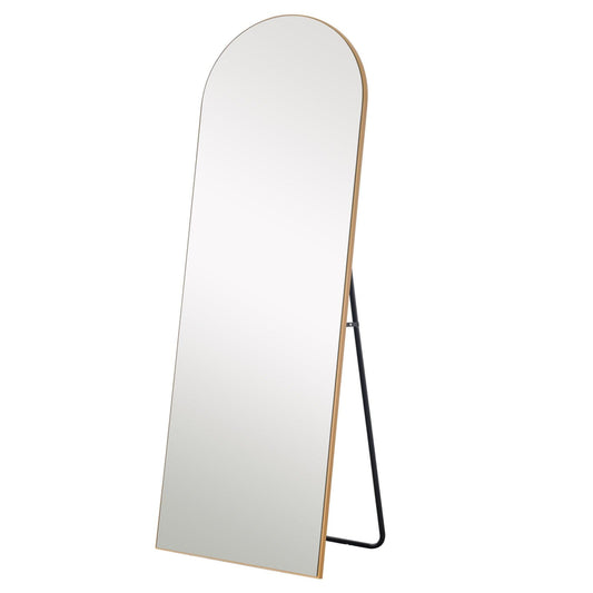 Narrow Gold Arched Wooden Mirror - Homeroots