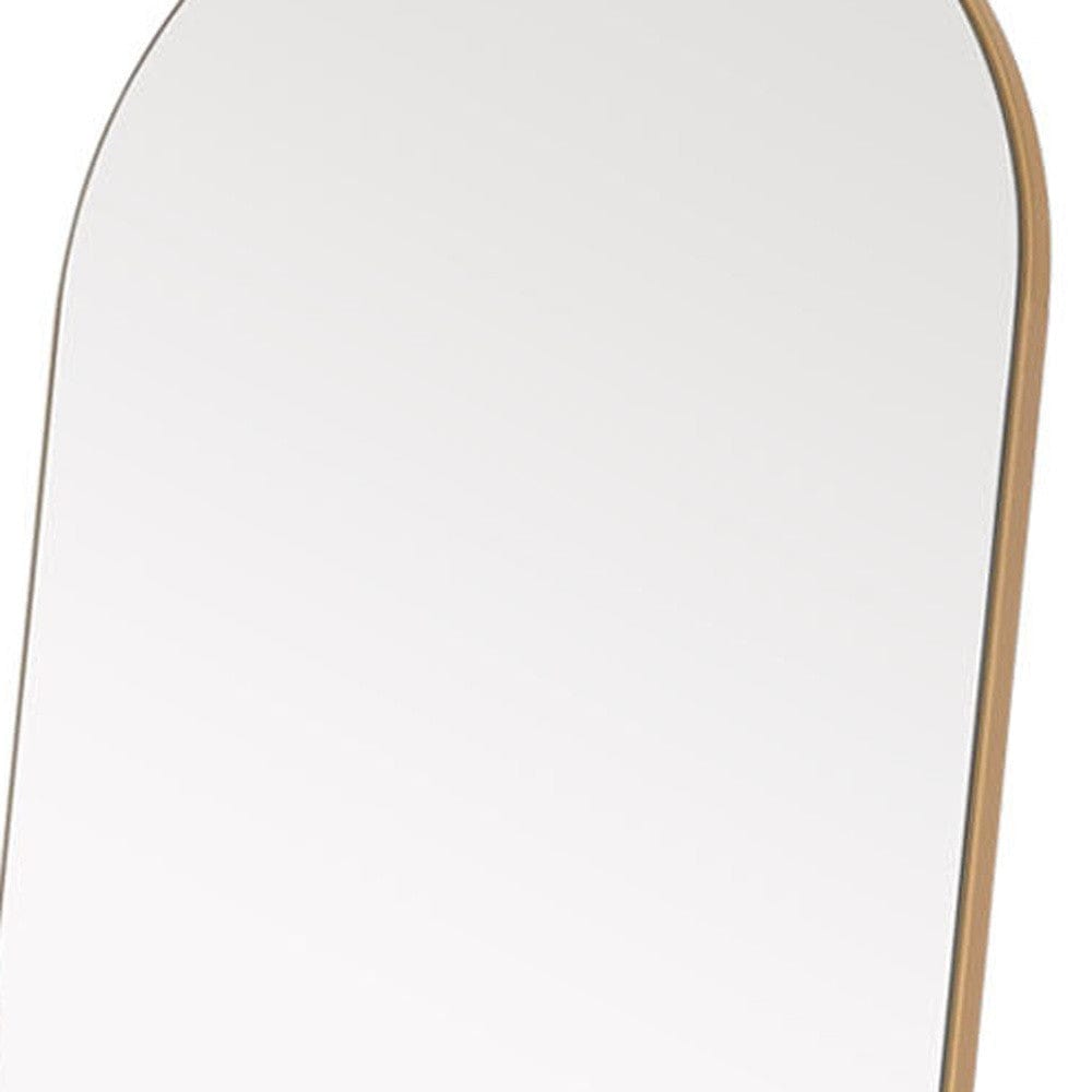Narrow Gold Arched Wooden Mirror - Homeroots