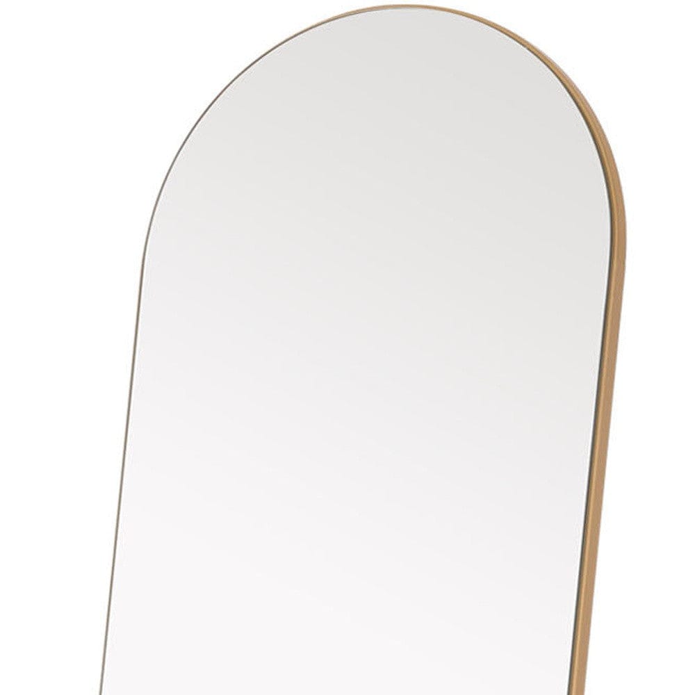 Narrow Gold Arched Wooden Mirror - Homeroots