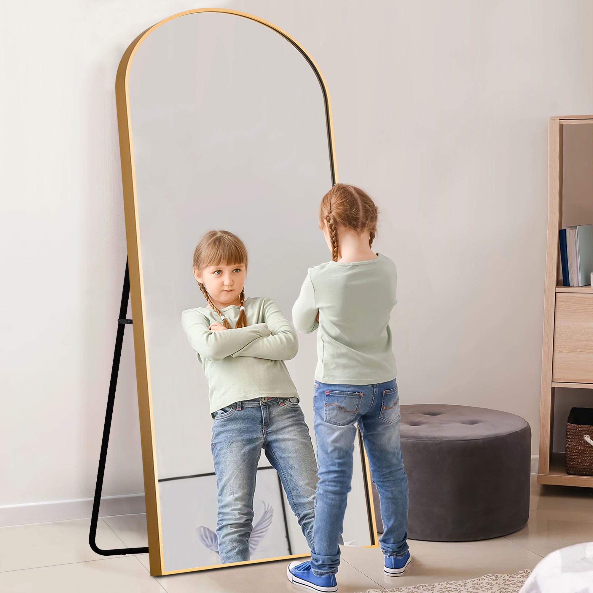 Gold Arched Full-length Standing Mirror - Homeroots