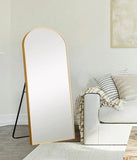 71" Gold Arch Aluminum and Wood Framed Standing - Homeroots