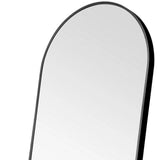71" Black Arched Metal Narrow Frame Standing Mirror - Homeroots