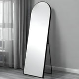 71" Black Arched Metal Narrow Frame Standing Mirror - Homeroots
