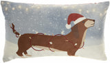 Light Up Christmas Dachshund Throw Pillow - Homeroots