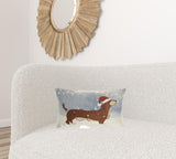 Light Up Christmas Dachshund Throw Pillow - Homeroots