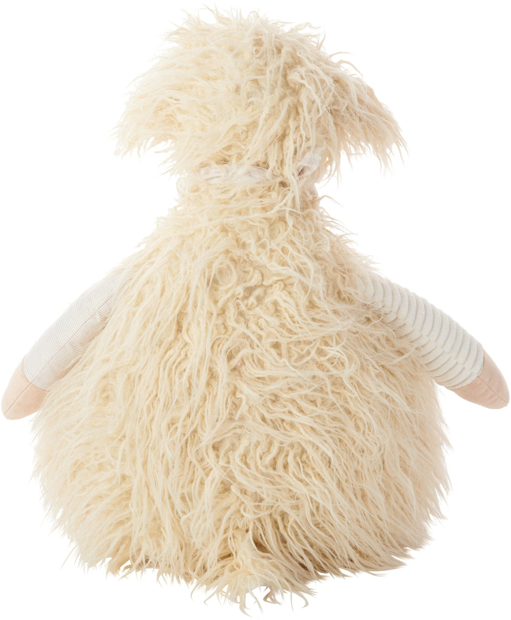 26" X 22" Ivory Lamb Throw Pillow - Homeroots - Flyclothing LLC