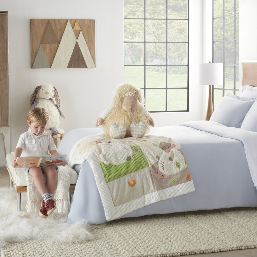 26" X 22" Ivory Lamb Throw Pillow - Homeroots - Flyclothing LLC