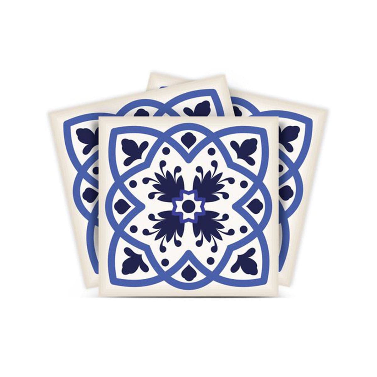 5" X 5" Blue And White Mosaic Peel And Stick Removable Tiles - Homeroots - Flyclothing LLC
