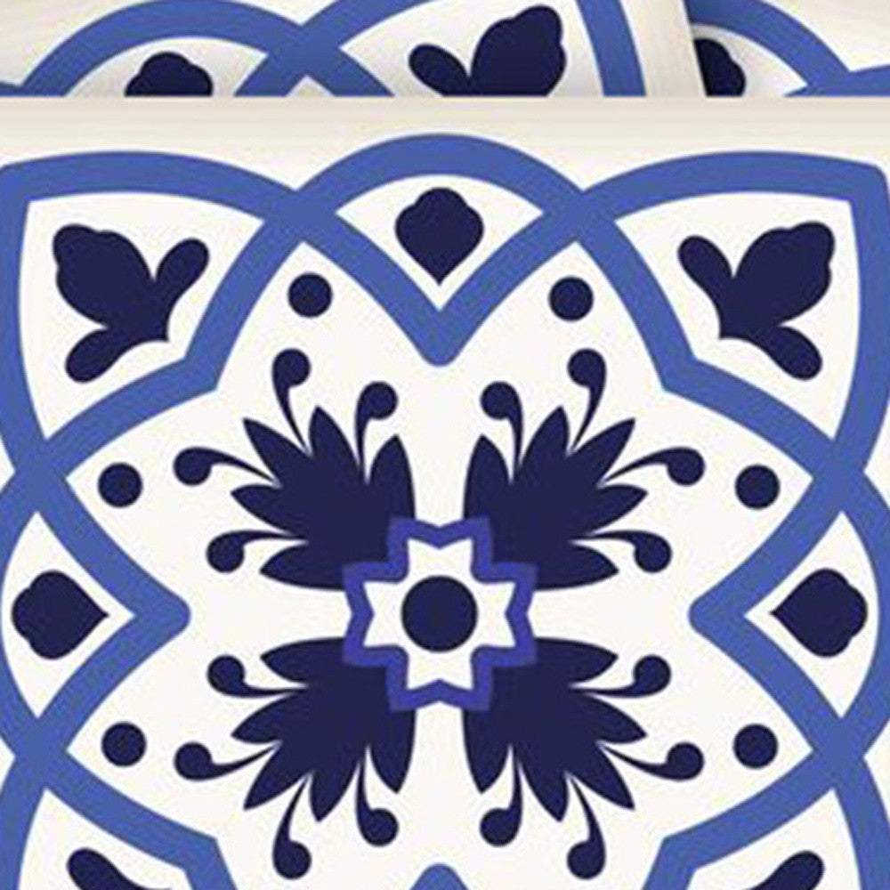 5" X 5" Blue And White Mosaic Peel And Stick Removable Tiles - Homeroots - Flyclothing LLC