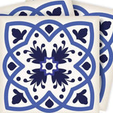 5" X 5" Blue And White Mosaic Peel And Stick Removable Tiles - Homeroots