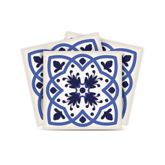 6" X 6" Blue And White Mosaic Peel And Stick Removable Tiles - Homeroots