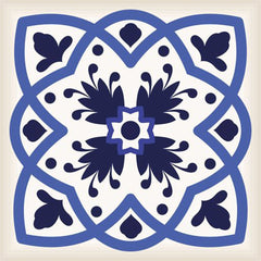 6" X 6" Blue And White Mosaic Peel And Stick Removable Tiles - Homeroots