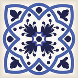 7" X 7" Blue And White Mosaic Peel And Stick Removable Tiles - Homeroots