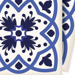 7" X 7" Blue And White Mosaic Peel And Stick Removable Tiles