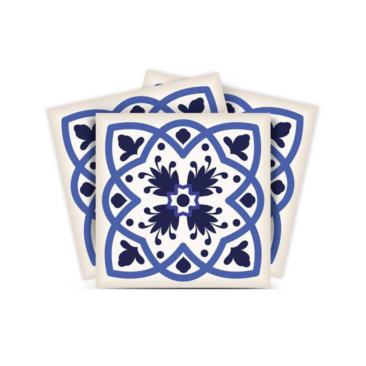 8" X 8" Blue And White Mosaic Peel And Stick Removable Tiles - Homeroots - Flyclothing LLC