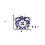 4" X 4" Blue White and Gold Mosaic Removable Tiles - Homeroots - Flyclothing LLC
