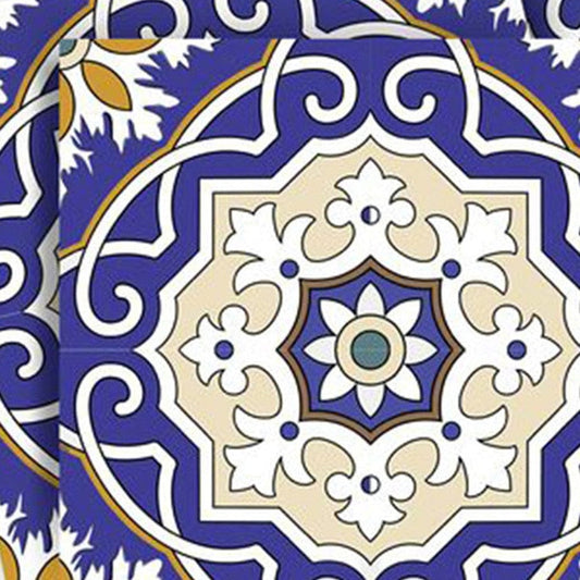 4" X 4" Blue White and Gold Mosaic Removable Tiles - Homeroots