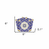 6" X 6" Blue White and Gold Mosaic Removable Tiles - Homeroots - Flyclothing LLC