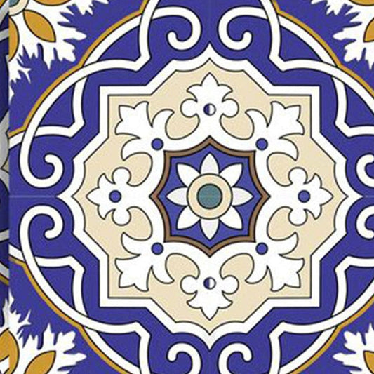 6" X 6" Blue White and Gold Mosaic Removable Tiles - Homeroots