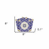 8" X 8" Blue White and Gold Mosaic Removable Tiles - Homeroots - Flyclothing LLC