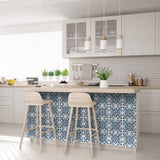 5" X 5" Teal And White Mosaic Peel And Stick Removable Tiles - Homeroots - Flyclothing LLC
