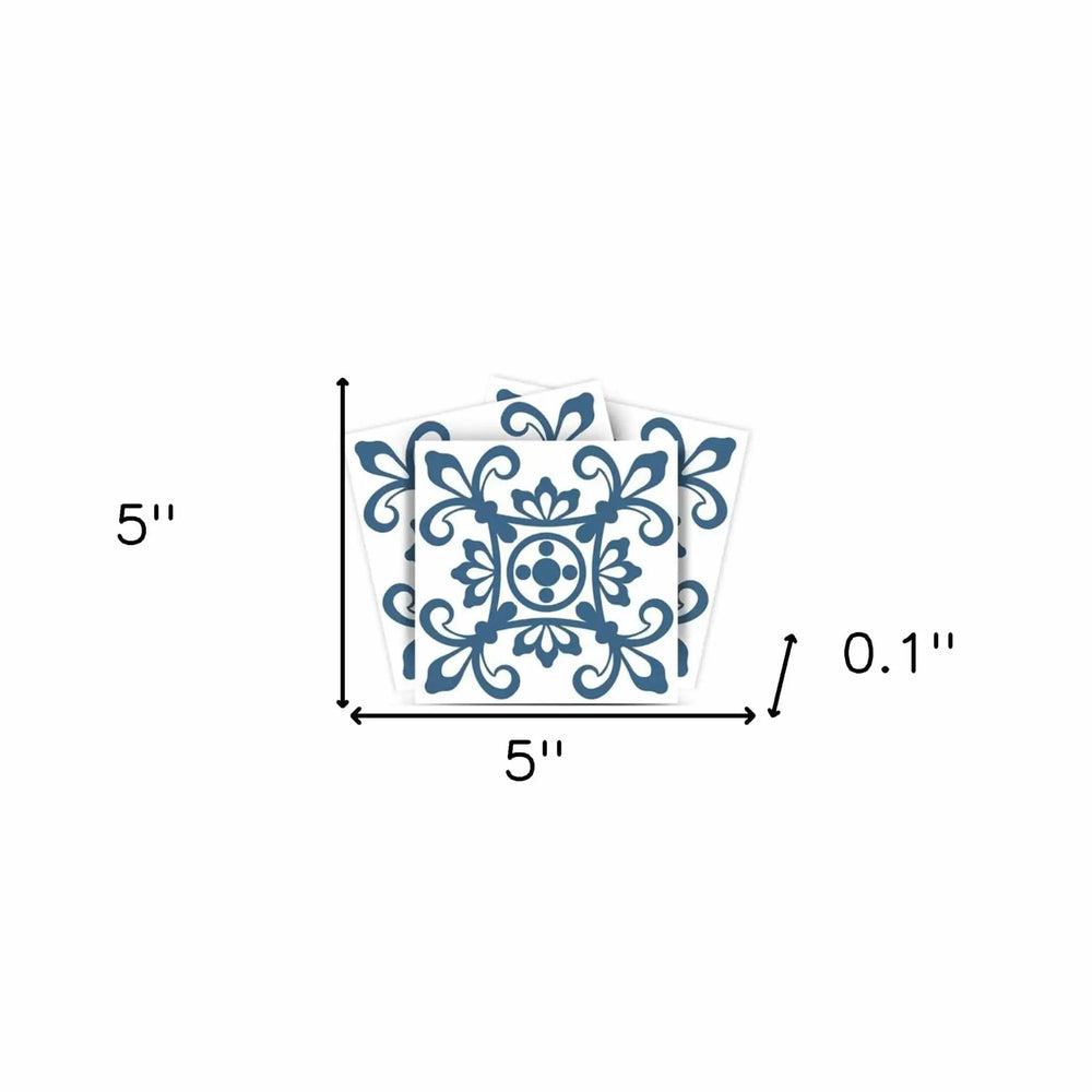 5" X 5" Teal And White Mosaic Peel And Stick Removable Tiles - Homeroots - Flyclothing LLC