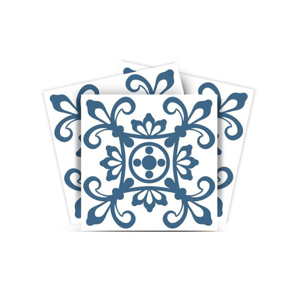 6" X 6" Teal And White Mosaic Peel And Stick Removable Tiles - Homeroots