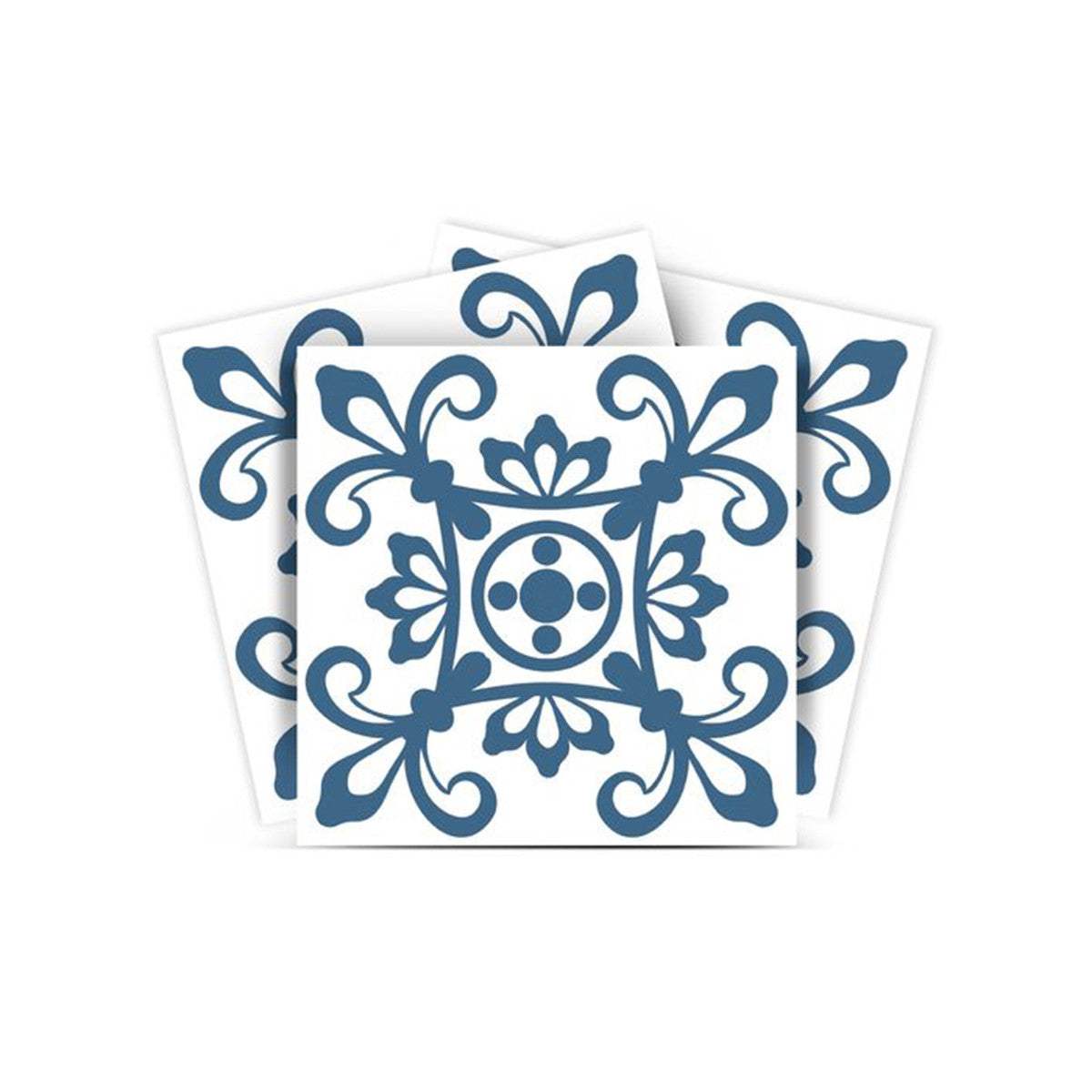 7" X 7" Teal And White Mosaic Peel And Stick Removable Tiles - Homeroots - Flyclothing LLC