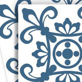 7" X 7" Teal And White Mosaic Peel And Stick Removable Tiles - Homeroots