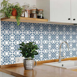 8" X 8" Teal And White Mosaic Peel And Stick Removable Tiles - Homeroots - Flyclothing LLC