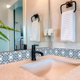 8" X 8" Teal And White Mosaic Peel And Stick Removable Tiles - Homeroots - Flyclothing LLC