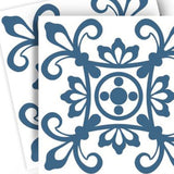 8" X 8" Teal And White Mosaic Peel And Stick Removable Tiles - Homeroots