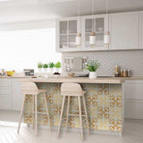 4" X 4" Golden Yellow Retro Peel And Stick Removable Tiles - Homeroots - Flyclothing LLC
