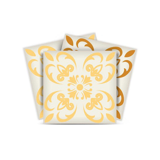 5" X 5" Golden Yellow Retro Peel And Stick Removable Tiles - Homeroots