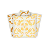 6" X 6" Golden Yellow Retro Peel And Stick Removable Tiles - Homeroots