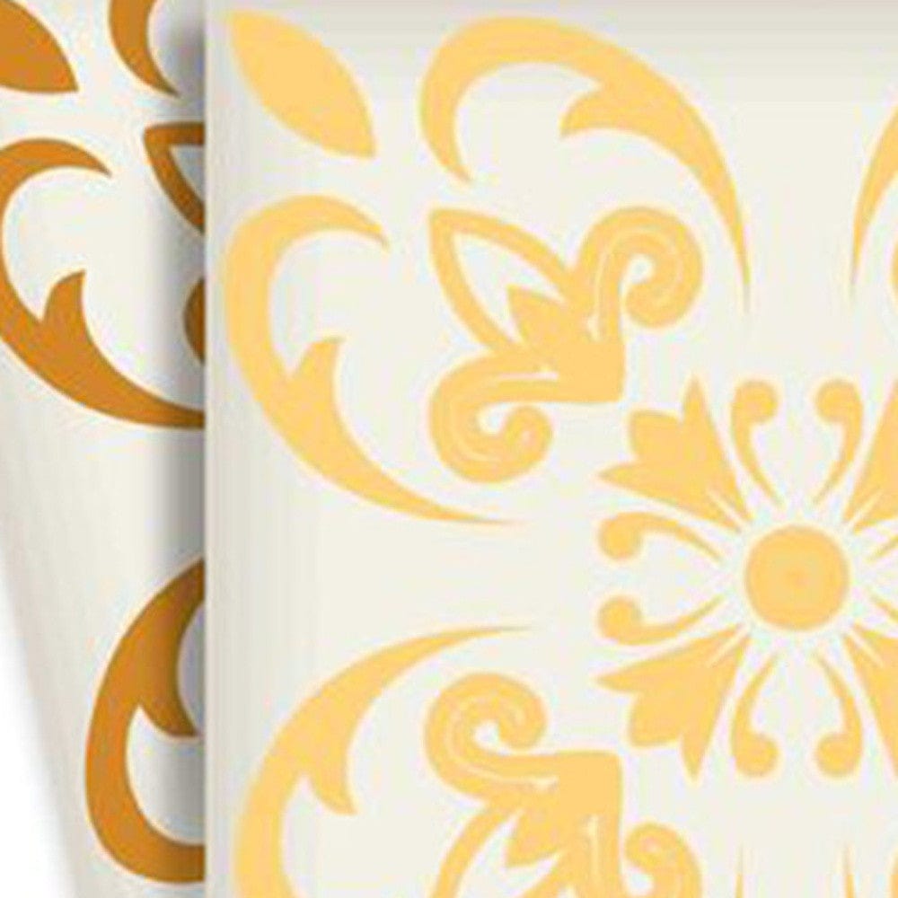 6" X 6" Golden Yellow Retro Peel And Stick Removable Tiles - Homeroots