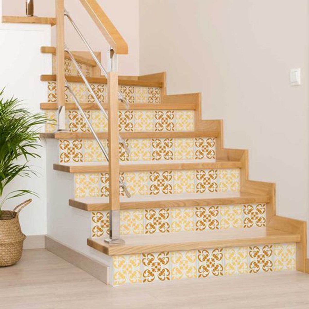 8" X 8" Golden Yellow Retro Peel And Stick Removable Tiles - Homeroots - Flyclothing LLC