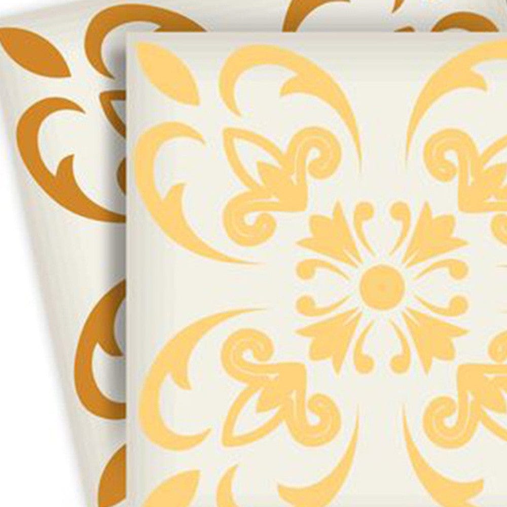 8" X 8" Golden Yellow Retro Peel And Stick Removable Tiles - Homeroots - Flyclothing LLC