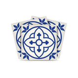 4" X 4" Tulipa Blue and White Peel and Stick Removable Tiles - Homeroots - Flyclothing LLC